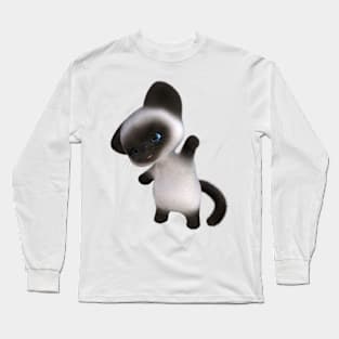 Adorable happy cute furry Seal Siamese Kitten Long Sleeve T-Shirt